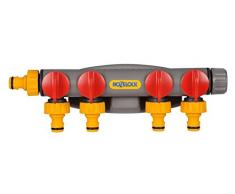 Hozelock - Conector para grifo exterior 4 salidas con racord universal