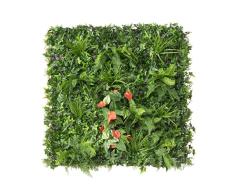 Gardenode Pared de Plantas Artificiales para Exterior/Interior, Varios Modelos - 1 m² (Island Flower)