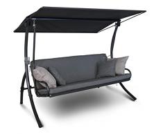 Angerer Elegance Smart - Columpio de jardín Fabricado en Alemania, Columpio para Sentarse, tumbarse y Relajarse, Incluye función de Cama, fácil Montaje (Gris Oscuro)