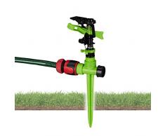 Relaxdays, Verde y Negro Aspersor Giratorio, Alcance de 1500 m², Distancia de 7 m, 360º