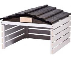 dobar 56192e Garaje para Robot cortacésped con Techo extraíble, Soporte para automóviles, 78,5 x 74 x 52,5 cm, Abeto, Blanco/Negro