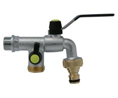 Aqua Control C6355 - Grifo doble de jardín. Calidad premiun. Fabricado en Italia.