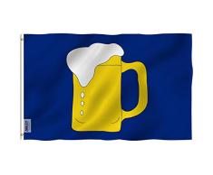 Anley Fly Breeze Bandera de Jarra de Cerveza de 3x5 pies - Color Vivo y Resistente a la decoloración UV - Doble Costura - Jarra de Cerveza BM Publicidad o Servicio Empresas Banderas Poliéster