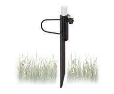 Relaxdays Pincho Sombrilla, Grosor Poste Parasol hasta 32 mm Ø, para Jardín y Playa, Soporte Sombrillas, Acero, Negro