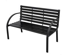 Aktive 61044 - Banco jardín Madera Oscura, Medidas 122x52,5x82cm, Muebles Jardín Exterior, capacidad 2 personas, Decoración de jardines - Banco exterior jardín