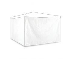 Relaxdays Pavillon Seitenwand Laterales de Carpa, Set de 2, Paredes Cenador, 3 x 2 m, Hidrófugos, Cortinas sin Ventanas, Plástico, Blancos