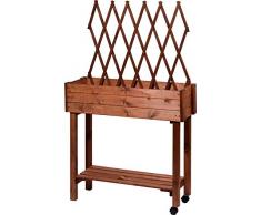dobar 58187e Jardinera versátil con Ayuda integrada para Enredaderas, bancal Enrollable para terraza y balcón, 79 x 28,5 x 130 cm, Abeto, marrón