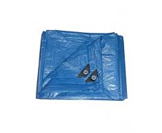 Mugar-Toldo/Lona Azul de Polietileno de 90g/m2 Impermeable, para Camping, protección de vehículos, Muebles de jardín, leña, Obras y Otros usos. (3x4m)