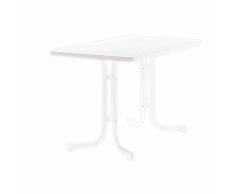 Sieger 133/W - Mesa plegable, armazón de acero y tablero de resina mecalit-pro imitación mármol (115 x 70 x 72 cm), color blanco