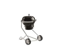 Rösle Barbacoa de Carbón Vegetal Redonda con Tapa Air F50, Sistema de Control de Aire, Bisagra y Termómetro En La Tapa, Rejilla de La Parrilla Plegable y de Acero Inoxidable y Cámara de Asado