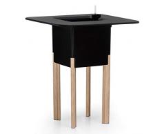 Mondum Kit Mediterraneo, 95CN: Jardinera Modular, 95 h Patas alumnio Color Madera y Mesa Cuadrada, Negro