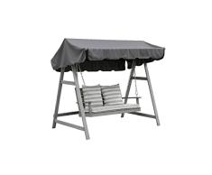 greemotion Columpio de Jardín Maui, Balancín de Jardín de 2 Plazas de Madera de Acacia FSC, Columpio Hollywood con Techo para Balcón y Terraza, Gris