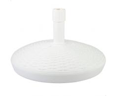 AKTIVE 61127 - Base sombrilla terraza exterior circular blanca, resistente al agua y a los rayos del sol, base parasol con depósito de agua o arena, duradera y estable