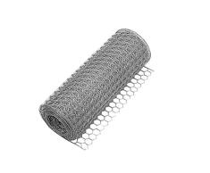 Xclou Seis Trenzado, Cercado (, Rollo Aprox. 10 m Alambre, Jaula de Alambre 6 Esquinas), Conejos, Alambre de Metal, Alambre Valla Galvanizado, Animales pequeños Valla, voliere Alambre, Plata