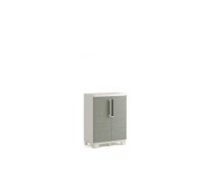 Keter Wood Grain - Armario bajo, 97 x 68 x 39 cm, color beige con puertas textura madera