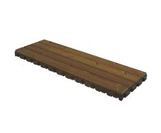 Baldosa DE MADERA para suelo (jardín, terraza, piscina, camping, balcón, exterior) Madera COMBI-WOOD, 117x39 cms. y 6,5 cms. de alto; 1m²: 2 láminas