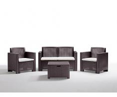 Bica - Conjunto de jardín Alabama de 4 plazas, Marrón