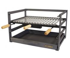 IMEX EL ZORRO 71477.0 Cajón Barbacoa con Parrilla, Negro, 46 x 41 x 35 cm