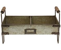 Better & Best 1402480 Jardinera gris rectangular de 2 macetas con patas de hierro, color: gris