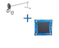 PACK MANTA TÉRMICA (COBERTOR TÉRMICO-CUBIERTA ISOTÉRMICA-TOLDO PARA PISCINA) DE 500 MICRAS NEW ENERGY CON REFUERZO EN TODO EL CONTORNO (5x5m) + ENROLLADOR TELESCÓPICO DE 81mm.