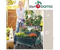 Bama orto 3 macetas de jardín (con Carro, 80 x 74 x 73 cm, Verde, 80x74x73 cm