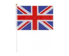 Bandera de la Unión Jack ondeando a mano, paquete de 12 banderas de la Unión Jack en un palo, 15 cm x 23 cm, decoración de fiesta callejera del Reino Unido