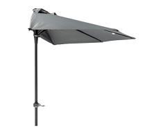 MaxxGarden Sombrilla Semicircular Ø 270 cm - Parasol para Pared de Jardín con Manivela y Mástil de Aluminio de Ø38 mm – para Terraza, Balcón – Base no incluida - Negro