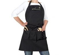 La cordeline CJN45NO Delantal Negro de algodón (85 x 03 x 75 cm)