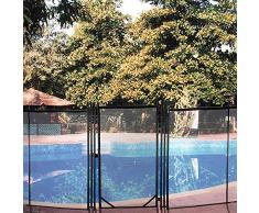 Happybuy - Puerta para Valla de Piscina de 4 x 2.5 pies, Kit de Valla de Seguridad para Piscina 1000D con Revestimiento de Polvo, Vallas para Piscinas en el Suelo, 340 g/m²