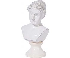 dobar 10430e Figura Decorativa para jardín de Mujer M, Busto de cerámica, 17 x 14 x 32,5 cm, vidriado, Blanco