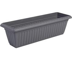Iris Ohyama, Maceta, jardinera delgada con sistema de drenaje/reserva de agua, para la jardinería - Slim Planter Relief610 - Gris