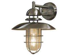 Konstsmide Sorento 7319-000 - Lámpara de Pared de Acero Inoxidable (27 x 29 x 34 cm, 1 x 60 W, IP44)