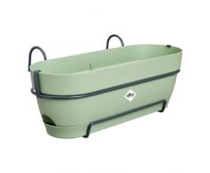 Elho Vibia Campana Trough Allin1 50 - Jardinera por Balcón - Ø 50.4 x H 17.7 cm - Verde/Pistache Green