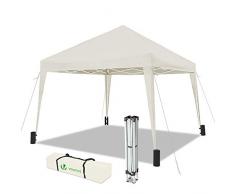 VOUNOT Gazebo Plegable Cenador 3x3 m Pabellon de Jardin Pop Up, Blanco