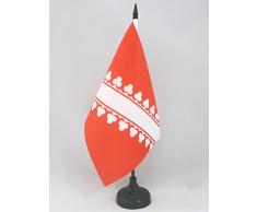 AZ FLAG Bandera de Mesa de Baja ALSACIA 21x14cm - BANDERINA de DESPACHO BAJO RIN - Francia 14 x 21 cm