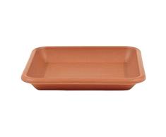 greemotion Maceta rusa Jana en terracota - Floreros cuadrados de flores para sembradora - Planta posavasos cuadrado de plástico - Plantas platillo 34 x 34 cm