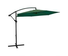 Aktive Garden 53886 - Parasol Excéntrico Banana Diámetro 270 cm, Mástil de Aluminio Diámetro 48/42 mm, Verde