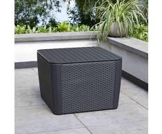 Keter Luzon Plus Flat Wicker Mesa de jardín, Grafito