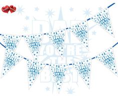 Party Decor Dad Youre the Best Happy Fathers Day Starburst Shooting Star White Theme Bunting Banner 15 banderas para garantizar una decoración de fiesta simplemente elegante