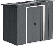 Duramax - caseta cobertizo jardín - ECO PENT ROOF 6X4 - Metal - color gris antracita