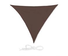 Relaxdays, Marrón Toldo Vela Triangular, Impermeable, Protección Rayos UV, con Cuerdas para tensar, 6x6x6 m