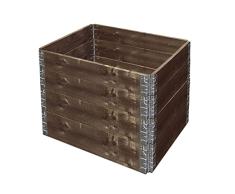 Jardinera elevada de 60 x 80 x 19,5 cm, de madera de abeto, juego de 4 unidades, extensible, lacado gris