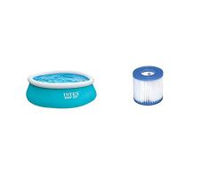 Intex 28101Np Easy Set Piscina Hinchable, 183 X 51 Cm, 880 litros +, 29007, Cartucho Piscina