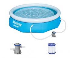 Bestway Fast Set Juego de Piscina con Bomba de Filtro, Azul, 305 x 76 cm