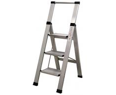 Homelux 710026 Escalera Domestica Plana, Aluminio, 3 Peldaños