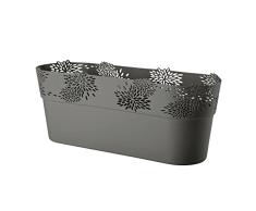VERDENIA Aster 20539 - Maceta Decorativa para Plantas de plástico, diseño Calado, Muchos Colores, Varios tamaños, Ovalado, 32 cm, Color Antracita