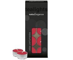 Flower - Naturfragance Tealights Perfumadas Aroma Frutos Rojos, 10 unidades