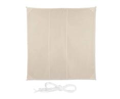 Relaxdays Toldo Vela Cuadrado, Impermeable, Protección Rayos UV, con Cuerdas para tensar, Beige, 4 x 4 m