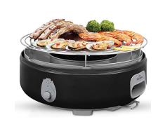 Freshore Barbacoa de carbón de leña sin Humo portátil - Acampar al Aire Libre Cocina pequeña de Mesa Mini Barbacoa - Construido en el Ventilador Alimentación por batería de 4A o por teléfono