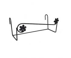 Inde 55625 Soporte Jardinera Flor N2, 15 x 42 cm, Negro